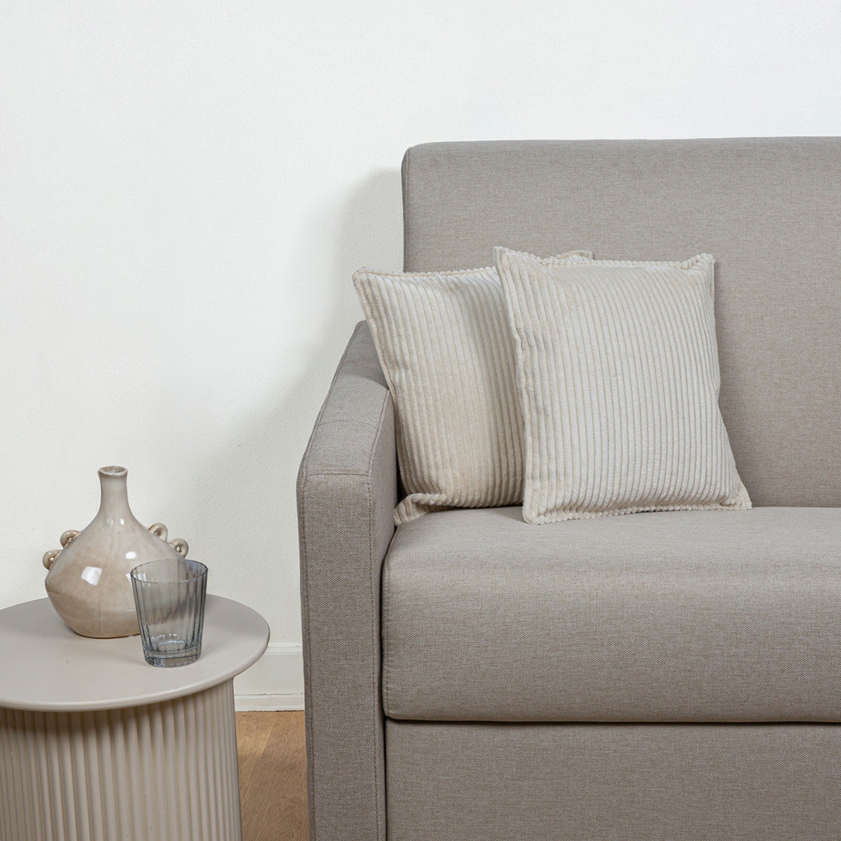 Lot de coussins velours côtelé MALO - Beige