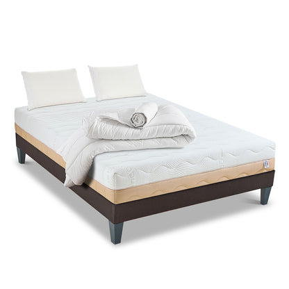 Prêt-à-dormir LÉMAN avec Sommier, Couette, Oreillers et Protège-matelas