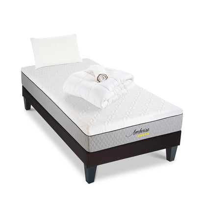 Prêt-à-dormir AMBOISE avec Sommier, Couette, Oreillers et Protège-matelas