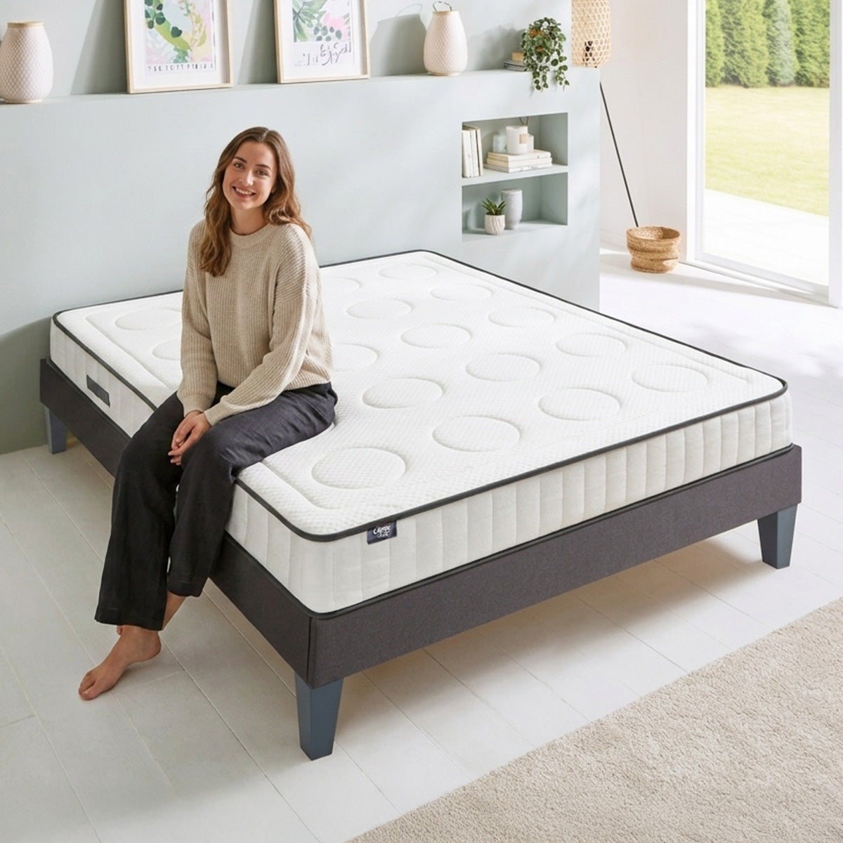 Matelas Cristal - Mémoire de forme - Densité 40 kg/m³ - 18 cm d'épaisseur - Accueil équilibré, soutien ferme