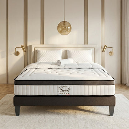 Pack prêt à dormir Tivoli - Matelas + Sommier + Couette, oreillers, protège-matelas - 25 cm d'épaisseur