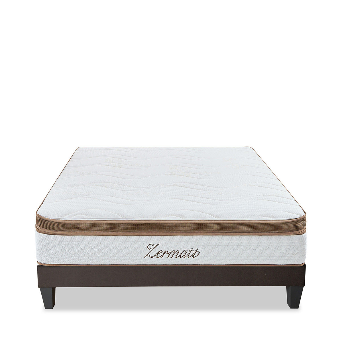 Ensemble Zermatt - Matelas mousse mémoire de forme + Sommier bois - 31 cm d'épaisseur