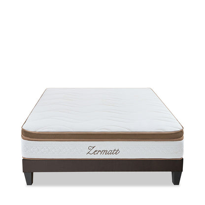 Ensemble Zermatt - Matelas mousse mémoire de forme + Sommier bois - 31 cm d'épaisseur