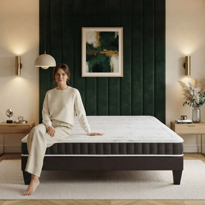 Ensemble Intuition - Matelas mémoire de forme + Sommier tri-lattes - 15 cm d'épaisseur - Accueil équilibré, soutien ferme