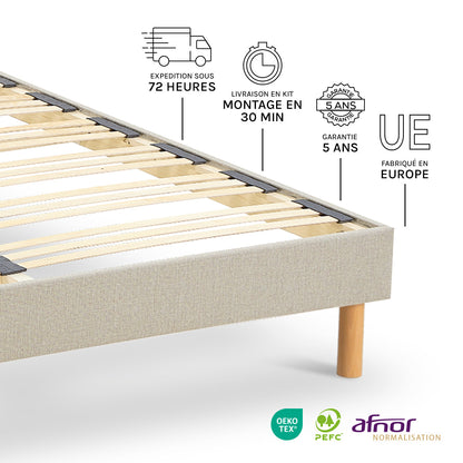 Sommier À Lattes Tissu LINO