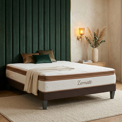 Ensemble Zermatt - Matelas mousse mémoire de forme + Sommier bois - 31 cm d'épaisseur