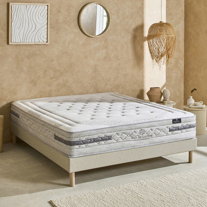 Ensemble Sérénade - Matelas ressorts ensachés + Sommier - 26 cm d'épaisseur - Accueil ferme, soutien ferme