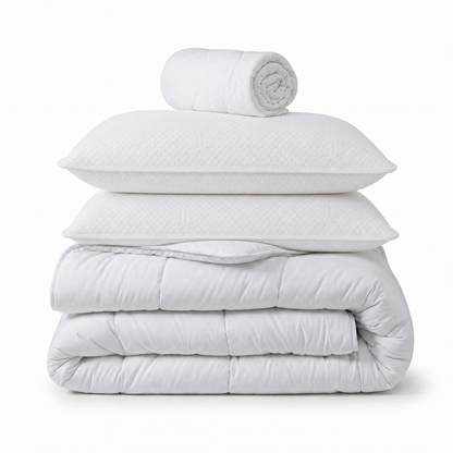 Prêt-à-dormir HÉRA avec Sommier, Couette, Oreillers et Protège-matelas