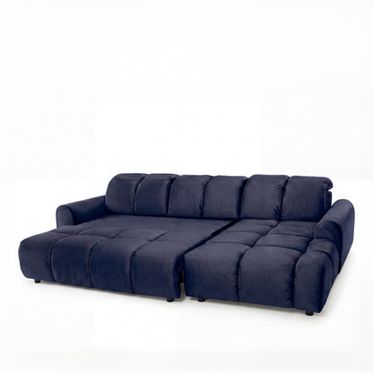 Canapé d'angle convertible - 4 places - Velours - ANACAPRI
