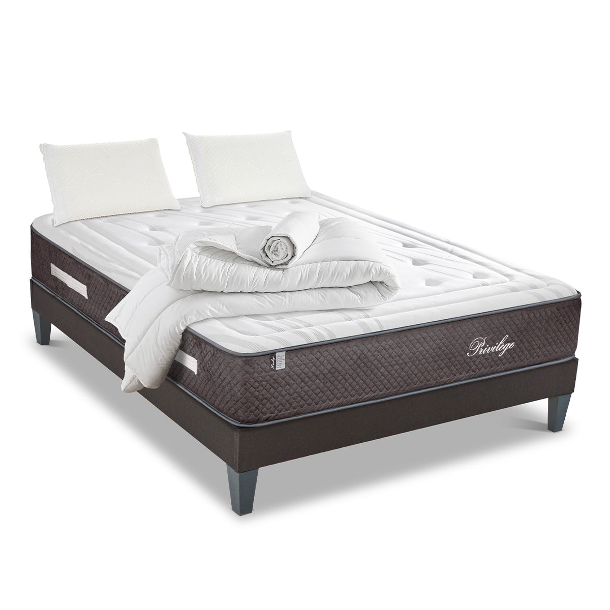 Prêt-à-dormir PRIVILÈGE avec Sommier, Couette, Oreillers et Protège-matelas