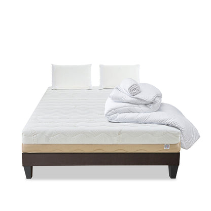 Prêt-à-dormir LÉMAN avec Sommier, Couette, Oreillers et Protège-matelas