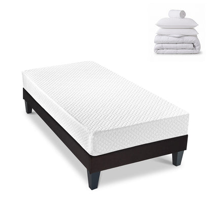 Pack prêt à dormir Absolu - Matelas + Sommier + Couette, oreillers, protège-matelas - 21 cm d'épaisseur