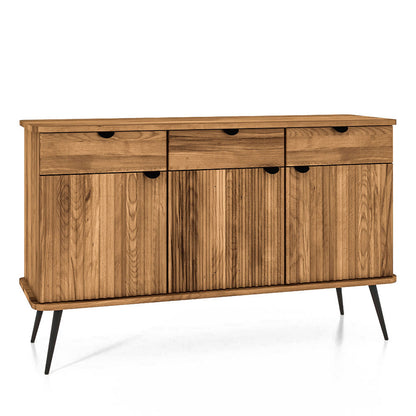 buffet-144-cm-3-portes-3-tiroirs-bois-massif-hetre-amalfi