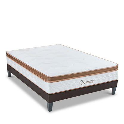 Ensemble Zermatt - Matelas mousse mémoire de forme + Sommier bois - 31 cm d'épaisseur