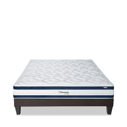 Ensemble Chenonceau - Matelas mémoire de forme 26 cm + Sommier bois - Accueil moelleux, soutien ferme