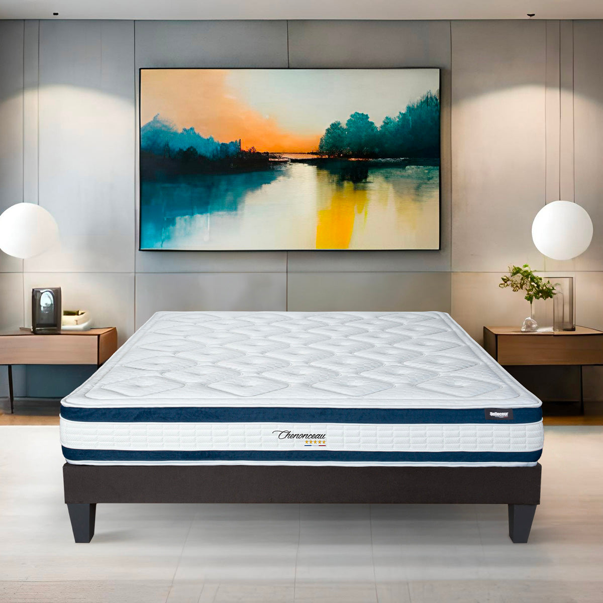 Ensemble Matelas Mémoire de forme CHENONCEAU avec sommier