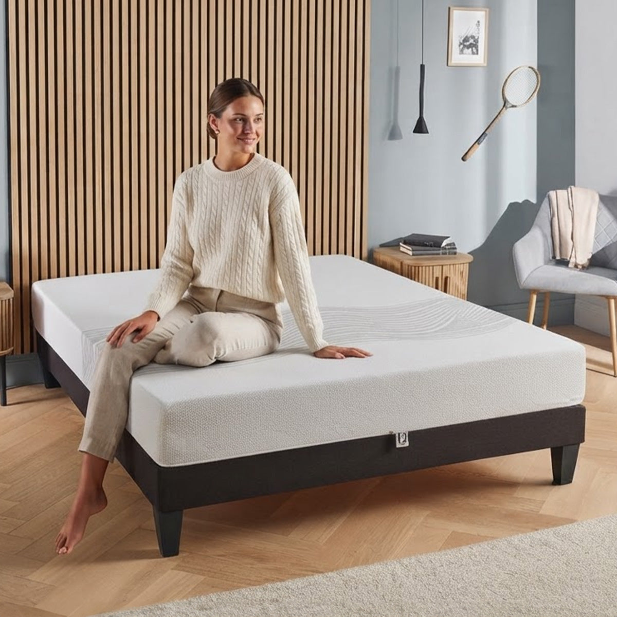 Matelas Sensitive - Mémoire de forme - Soutien ferme - Fabriqué en France - 21 cm d'épaisseur