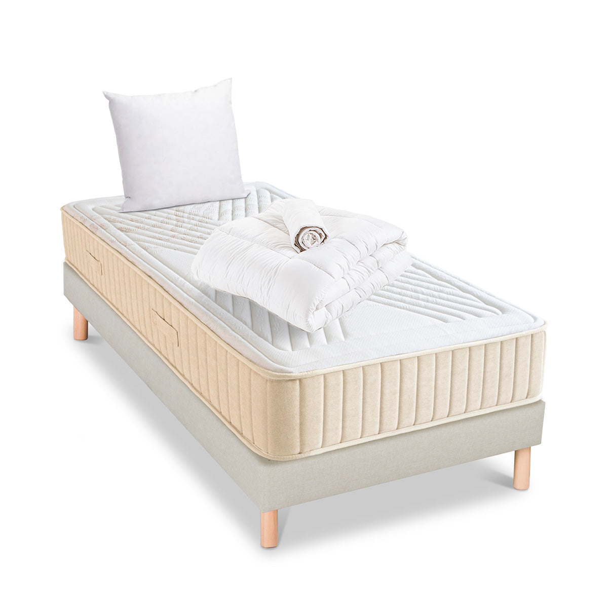 Prêt-à-dormir SYMPHONIE 2.0 avec Sommier, Couette, Oreillers et Protège-matelas