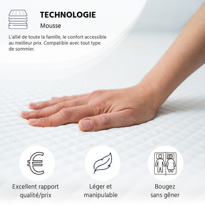 Pack Vosges - Matelas + Sommier + Accessoires - La chambre équipée en une fois - 15 cm d'épaisseur