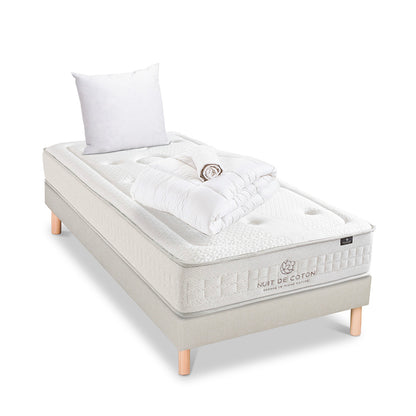 Prêt-à-dormir PRÉLUDE avec Sommier, Couette, Oreillers et Protège-matelas