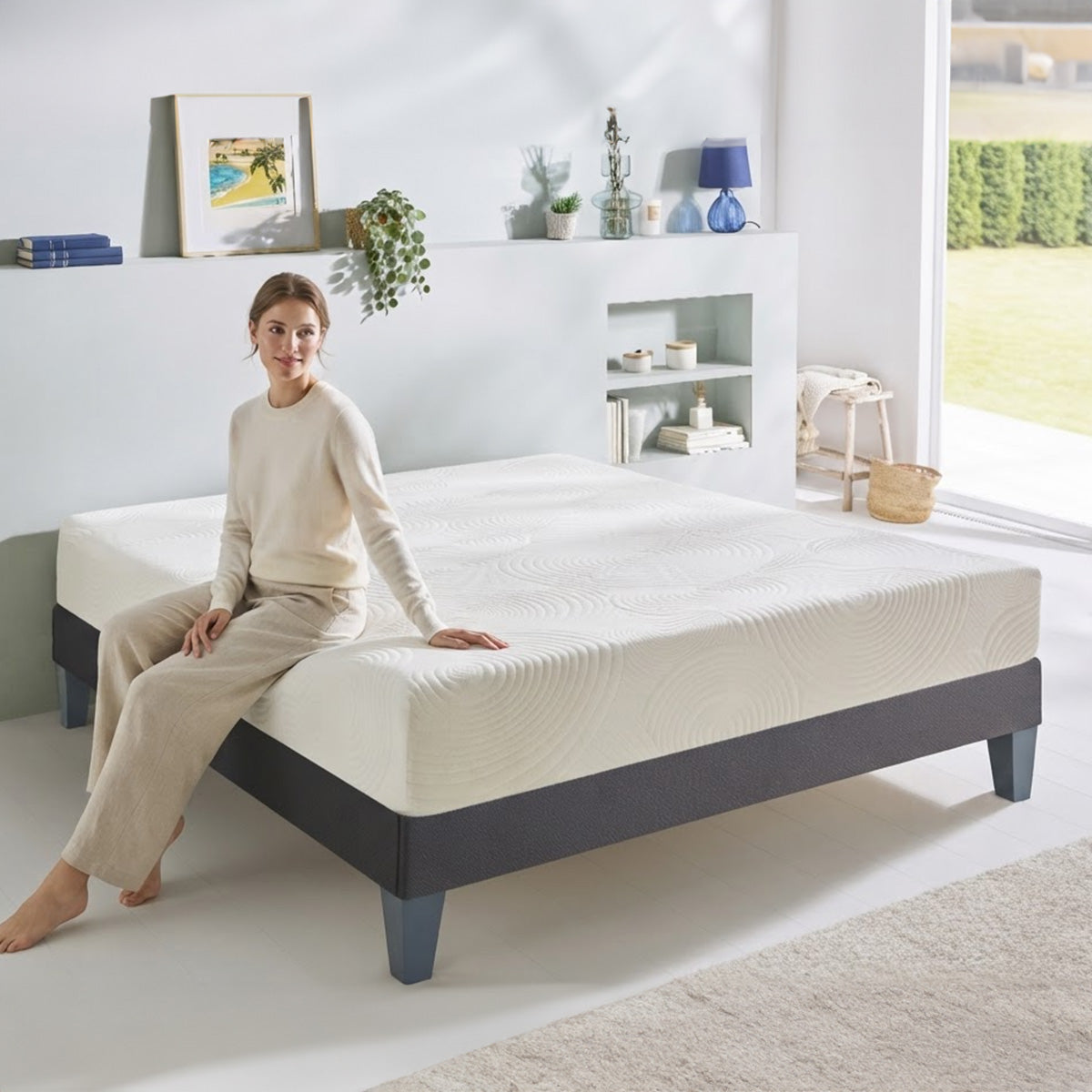 Matelas Vosges - Mousse haute densité - Équilibré - Fabriqué en France - 15 cm d'épaisseur
