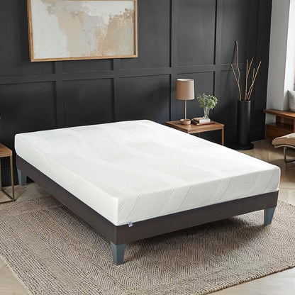 Ensemble Paris - Matelas mousse mémoire de forme + Sommier bois - 24 cm d'épaisseur - Accueil moelleux, soutien ferme