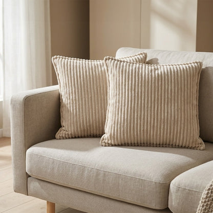 Lot de coussins velours côtelé MALO - Beige