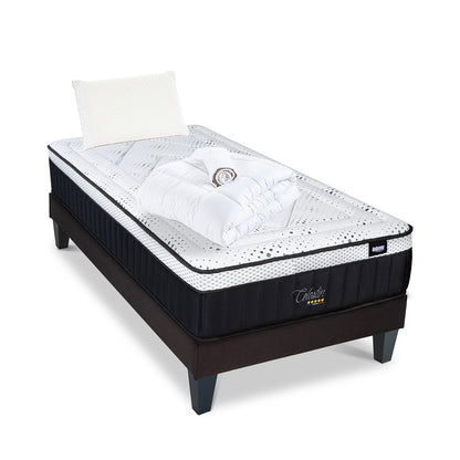 Prêt-à-dormir CÉLESTIN 2.0 avec Sommier, Couette, Oreillers et Protège-matelas