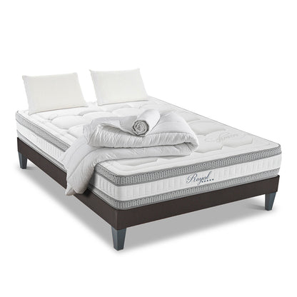 Pack Prêt à dormir ROYAL 5*Matelas Mémoire de forme + Sommier + Accessoires