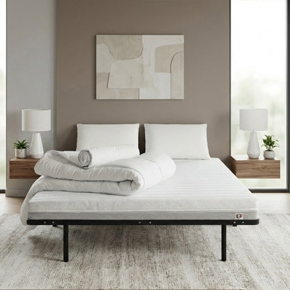 Prêt-à-dormir VENUS avec Cadre à lattes, Couette, Oreillers et Protège-matelas