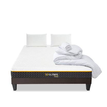 Prêt-à-dormir Olympe avec Sommier, Couette, Oreillers et Protège-matelas