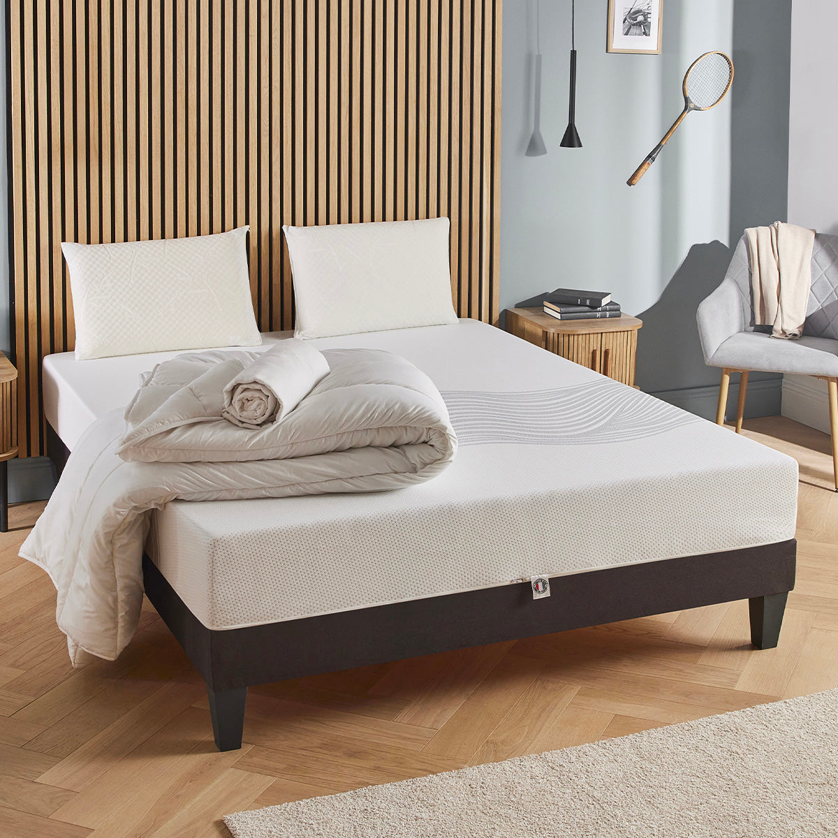 Prêt-à-dormir SENSITIVE avec Sommier, Couette, Oreillers et Protège-matelas