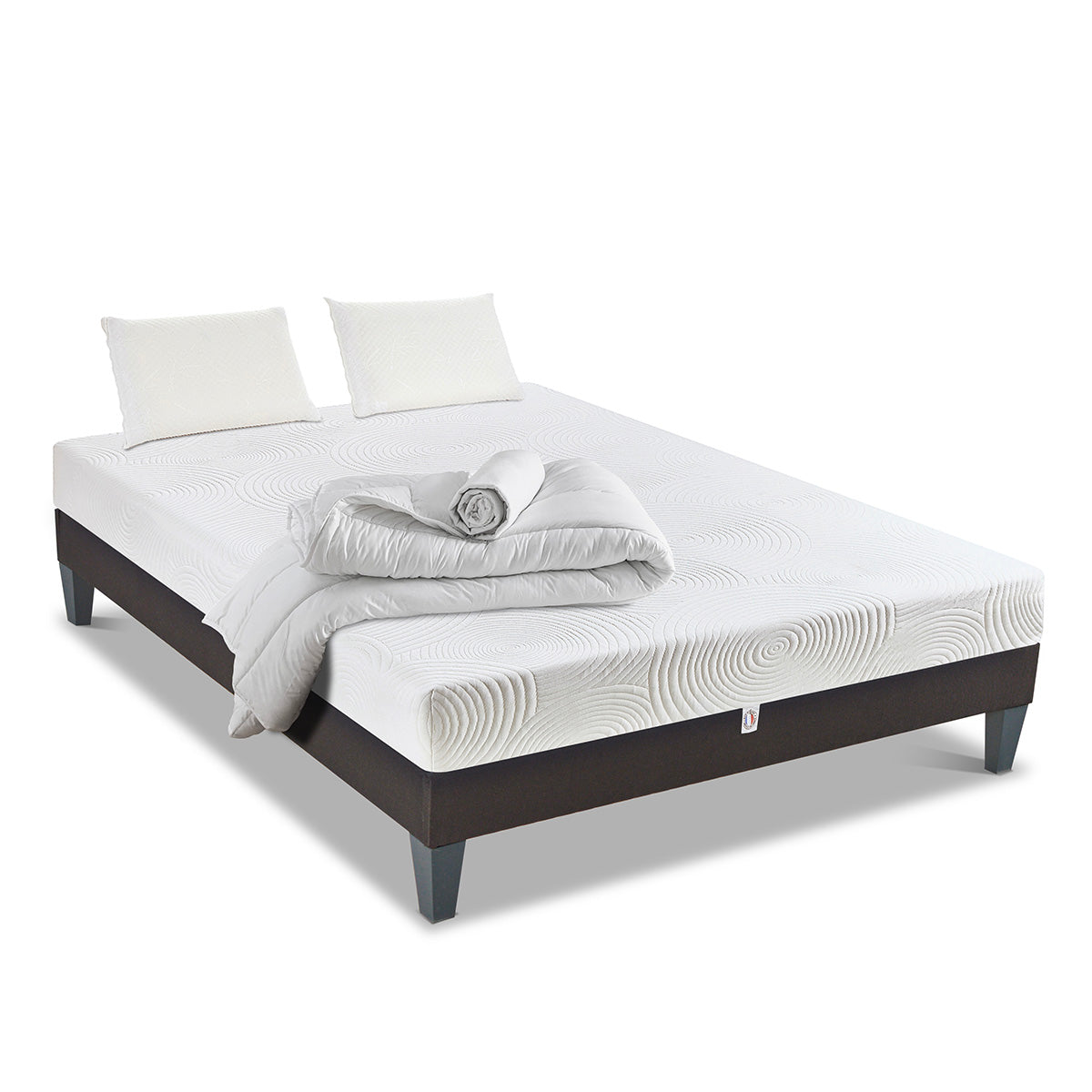 Prêt-à-dormir VOSGES avec Sommier, Couette, Oreillers et Protège-matelas