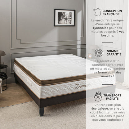 Ensemble Matelas Mémoire de forme ZERMATT avec sommier