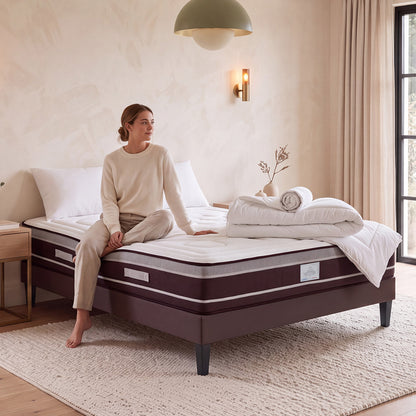 Pack Prêt à dormir DIVIN Matelas Ressorts ensachés + Sommier + Accessoires