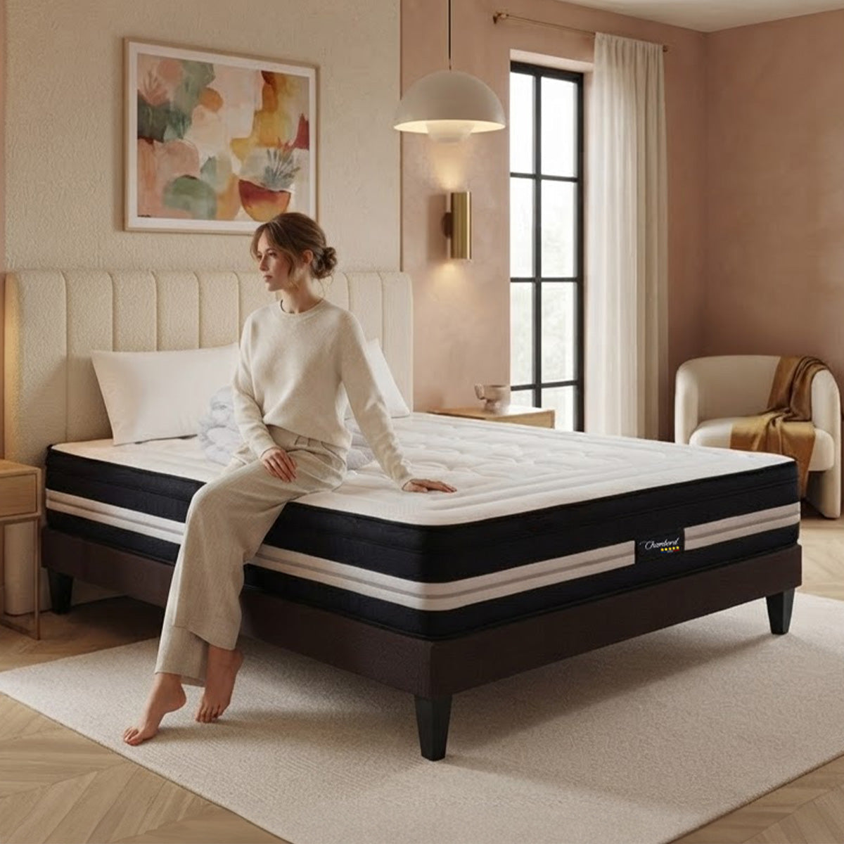 Pack Chambord - Matelas + Sommier + Accessoires - La chambre équipée en une fois - 32 cm d'épaisseur