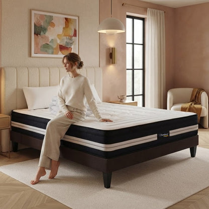 Pack Chambord - Matelas + Sommier + Accessoires - La chambre équipée en une fois - 32 cm d'épaisseur