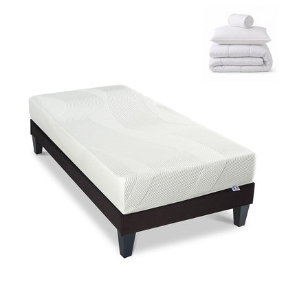 Pack Paris - Matelas + Sommier + Accessoires - La chambre équipée en une fois - 24 cm d'épaisseur