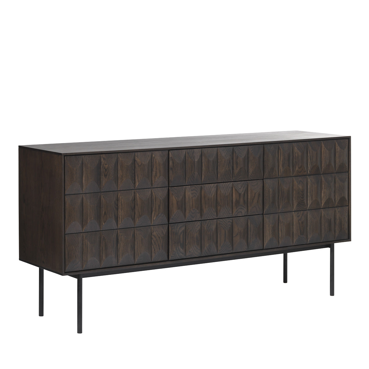 buffet-160-cm-2-portes-3-tiroirs-bois-fonce-posada