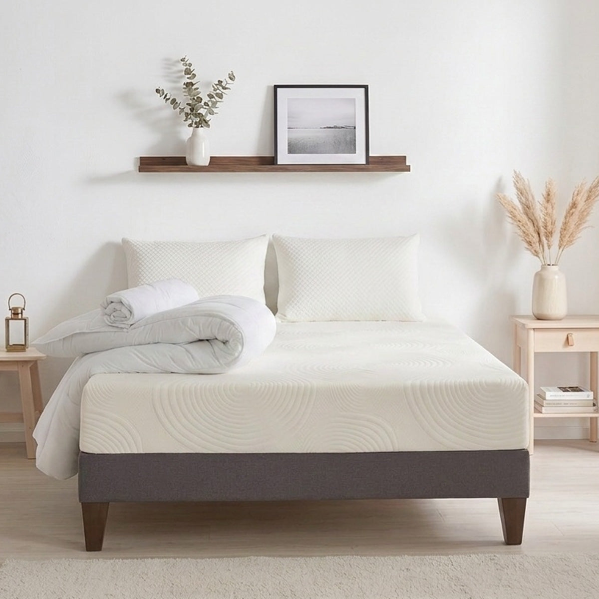Prêt-à-dormir HÉRA avec Sommier, Couette, Oreillers et Protège-matelas